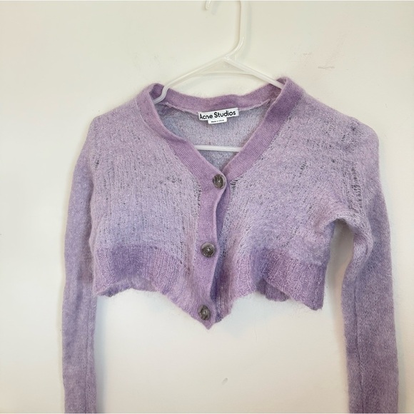 ACNE STUDIOS Kodilia Crop Mohair Blend Cardigan SMALL - Picture 3 of 4